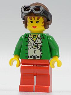 LEGO Minifigure-Miss Gail Storm (Dino Island) with Aviator Helmet and Goggles-Adventurers: Dino Island-ADV018-Creative Brick Builders
